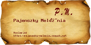 Pajenszky Melánia névjegykártya